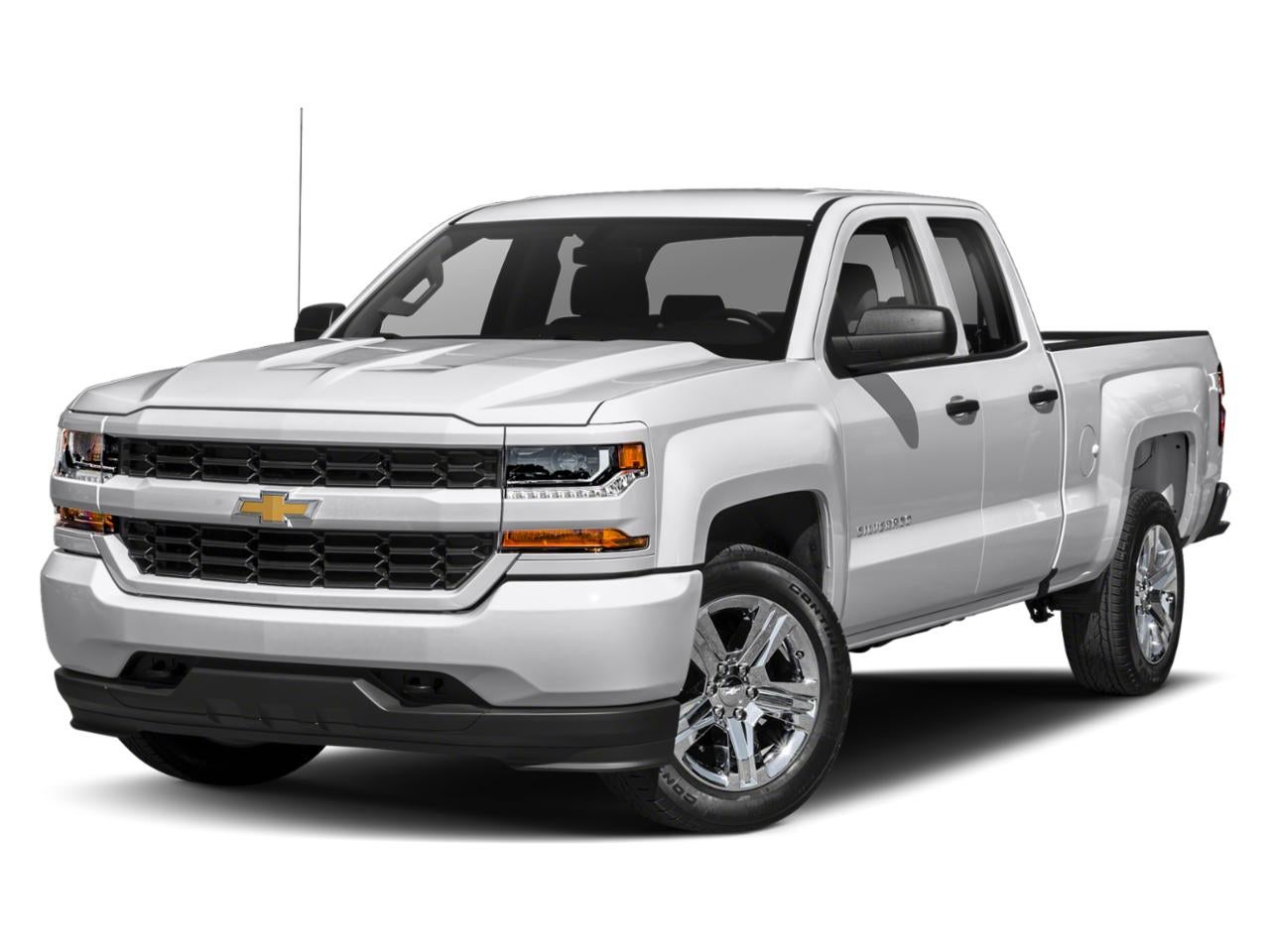 2018 Chevrolet Silverado 1500 Custom in Silver Ice Metallic — front three-quarter view