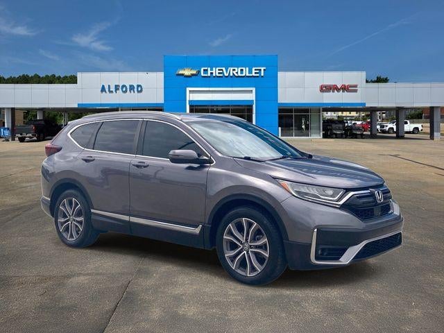 2020 Honda CR-V Touring in Sonic Gray Pearl — front three-quarter view
